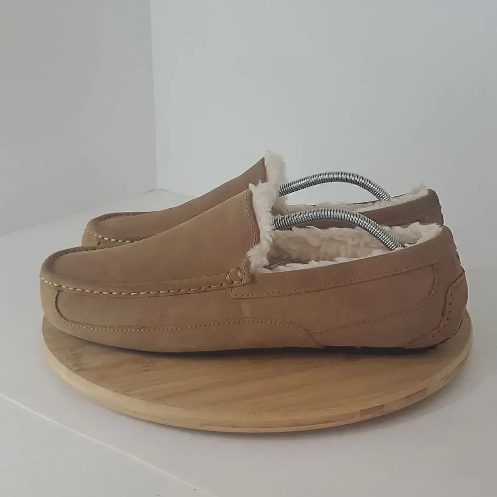 UGG Ascot Slipper Chestnut Suede Wool Comfort Loafer Men's US 12 New